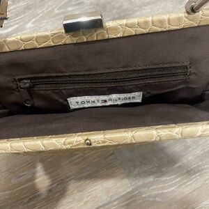 Tommy Hilfiger Tan Croc-Embossed Women's Bag